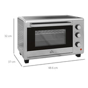 30L Mini Electric Oven with Adjustable Temperature and Accessories for Small Kitchens Silver