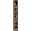 Tall Narrow CD Media Storage Tower Rustic Brown by HOMCOM