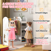 White Kids Clothes Rail with Storage Shelves Mirror and Boxes for Bedroom or Nursery by AIYAPLAY