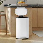 White 30L Curved Kitchen Pedal Bin With Soft Close Lid Ideal for Home or Office Use