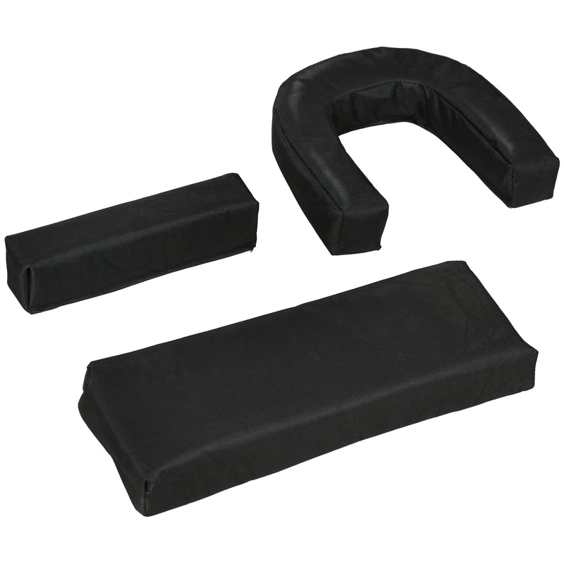 Set of 2 Black Folding Sun Loungers with Face Hole and Adjustable Backrest for Garden