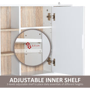 Wall Mounted Bathroom Mirror Cabinet With Adjustable Shelf For Extra Storage, White