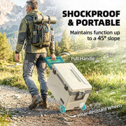 Camping Fridge 42.5L with Wheels and Digital Control for Fresh Food and Cold Drinks Black AOSOM