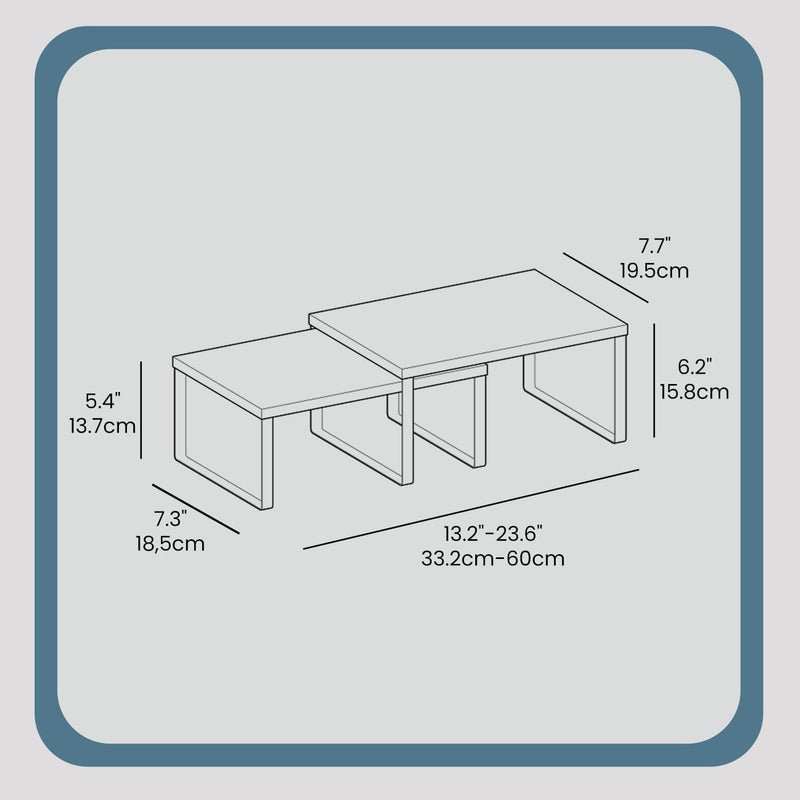 Set of 2 Spice Racks Freestanding Kitchen Organisers for Worktops and Cabinets by Songmics