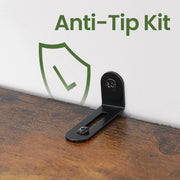 Large Wooden Bookcase with Doors and 4 Adjustable Shelves for Home Storage by Vasagle