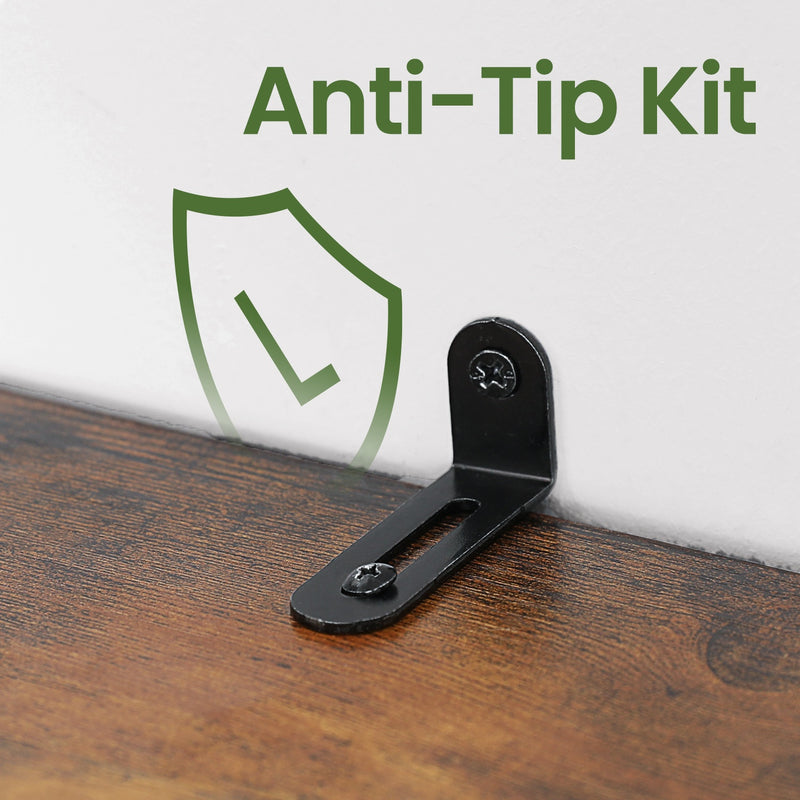 Large Wooden Bookcase with Doors and 4 Adjustable Shelves for Home Storage by Vasagle