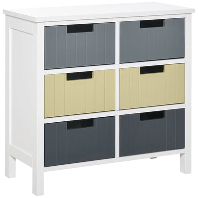 6 Drawer Chest of Drawers Storage Cabinet – Small Space Bedroom & Hallway Organiser Homcom