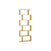 Oak 6 Tier Freestanding Geometric Bookcase by Vasagle