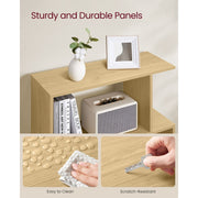 Oak 6 Tier Freestanding Geometric Bookcase by Vasagle