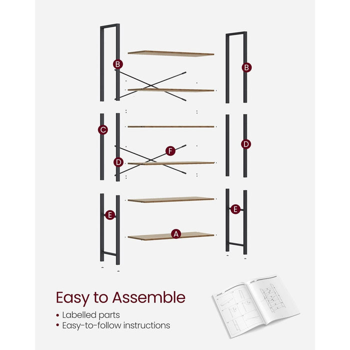 Image of a Industrial Freestanding Bookshelf With 6 Shelves by Vasagle Furniture.