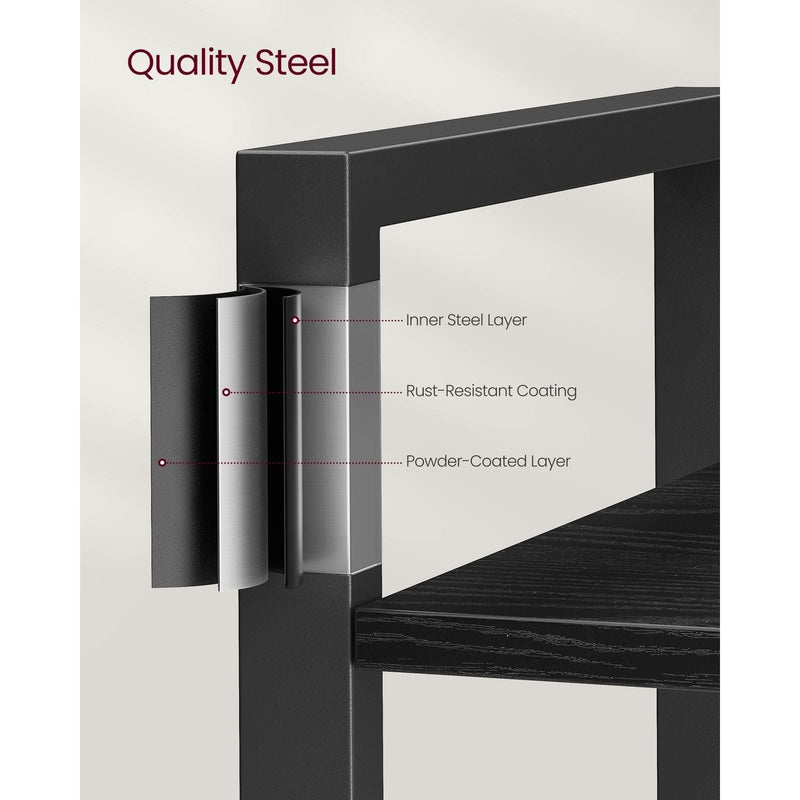 Vasagle Black 6 Tier Tall Narrow Bookcase For Living Room, Home Office