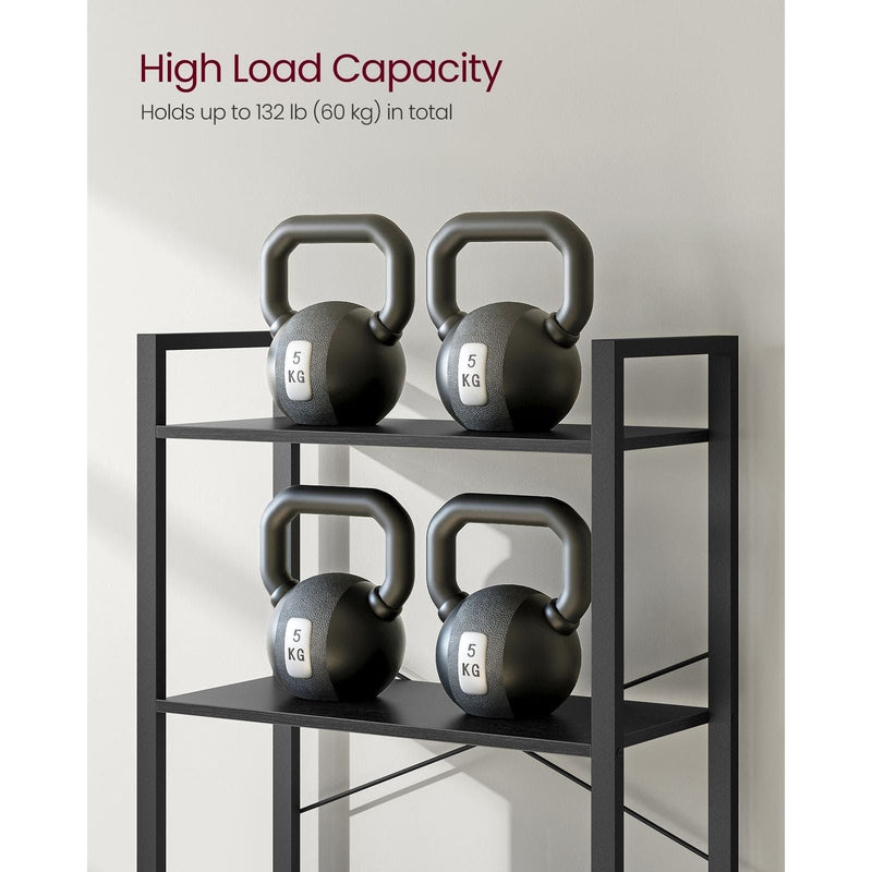 Vasagle Black 6 Tier Tall Narrow Bookcase For Living Room, Home Office