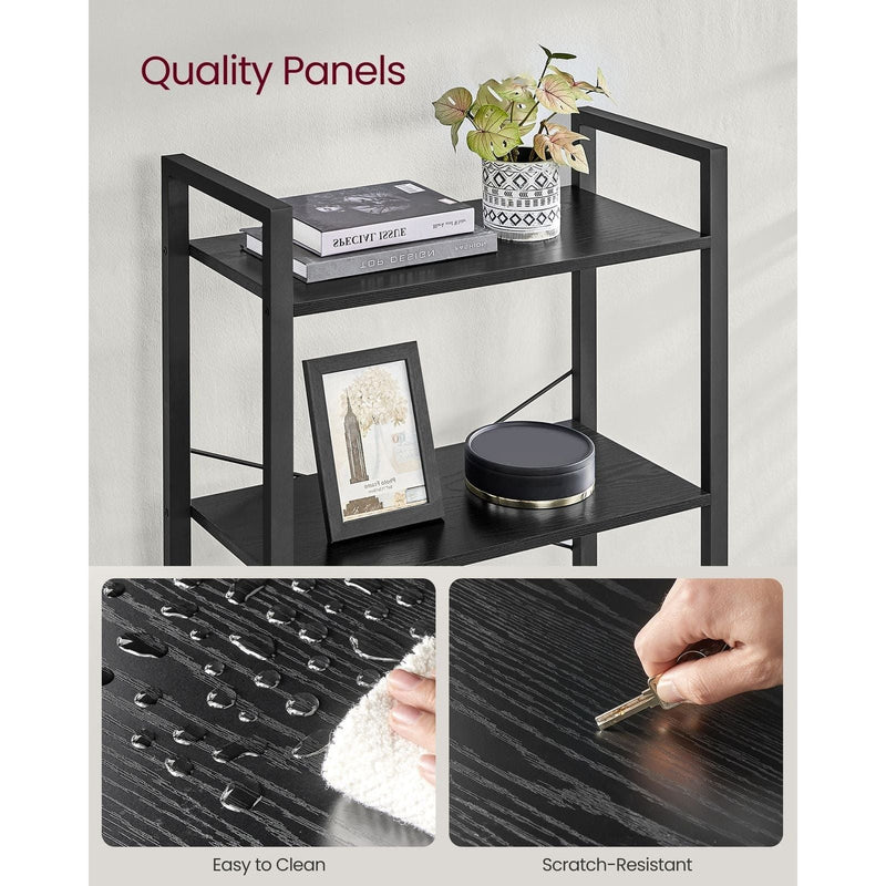 Vasagle Black 6 Tier Tall Narrow Bookcase For Living Room, Home Office