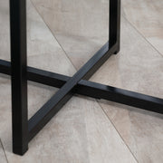 Set of 2 Round Side Tables With Sturdy Metal Legs Ideal for Living Room or Bedroom White AOSOM