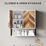 Walnut Wall Mounted Bathroom Cabinet With Adjustable Shelf and Double Doors by HOMCOM