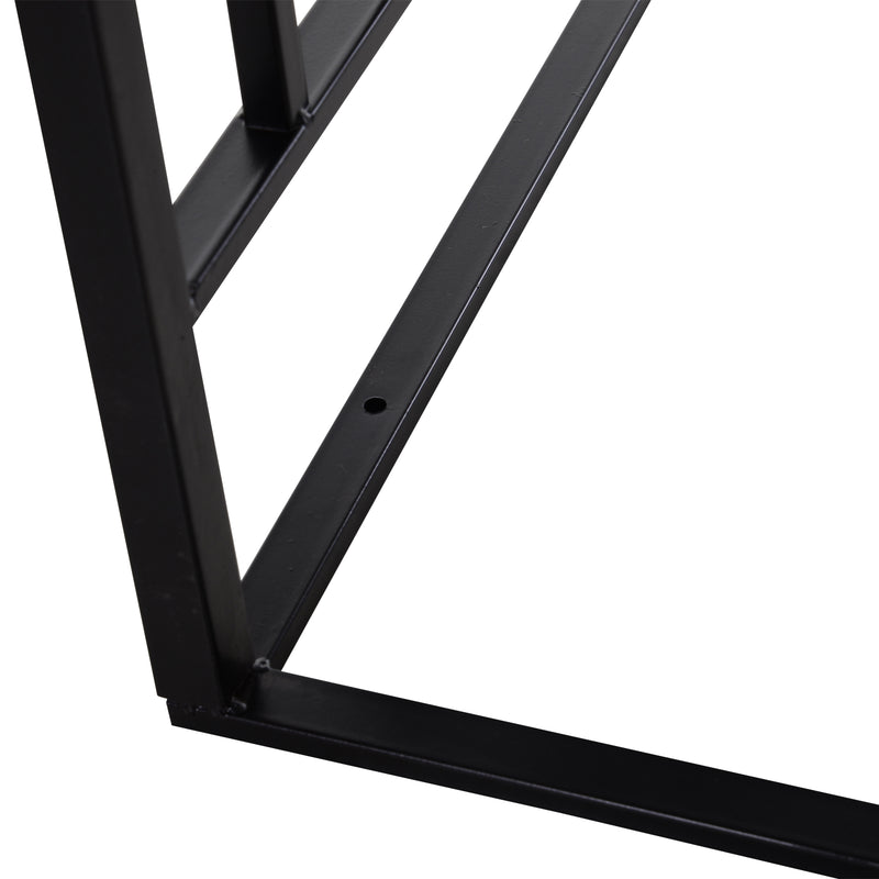 Metal Garden Arch with Gate for Climbing Plants and Roses Outdoor Arbour, Black