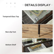 Brown Rattan Two Seater Garden Chair with Built In Table for Patio or Balcony Use