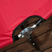 Set of 2 Folding Sun Loungers with 5-Position Adjustable Backrest Wine Red by Outsunny