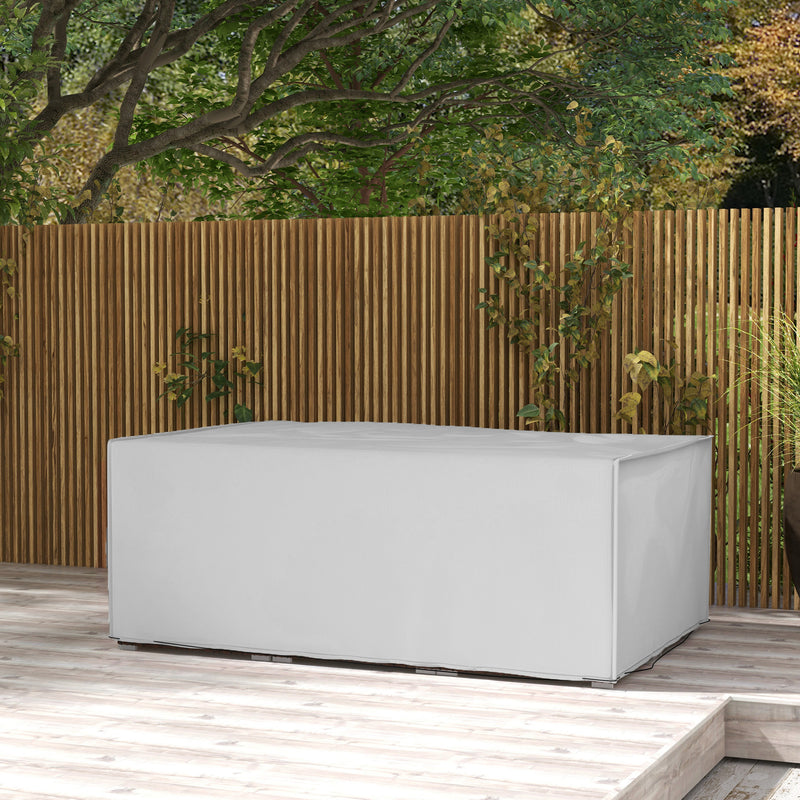 Grey Waterproof Garden Furniture Cover for Rectangle Table Set Heavy Duty 210x140x80cm