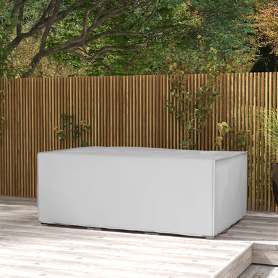 Grey Waterproof Garden Furniture Cover for Rectangle Table Set Heavy Duty 210x140x80cm