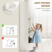 Tall Bathroom Cabinet with Mirror and Adjustable Shelf for Extra Storage, High Gloss White