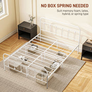 Double Metal Bed Frame with Minimalist Design for Modern Bedrooms White