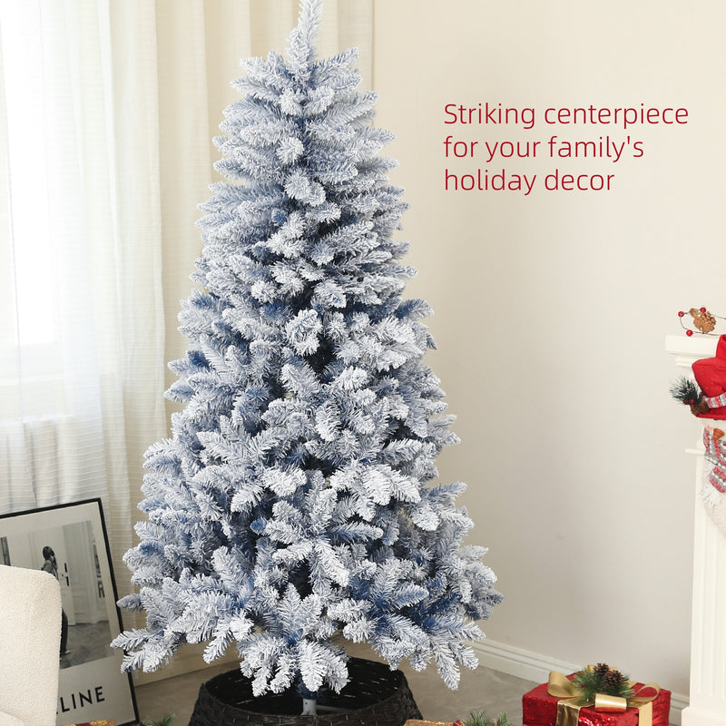 Flocked tree in a lounge with a striking centrepiece caption
