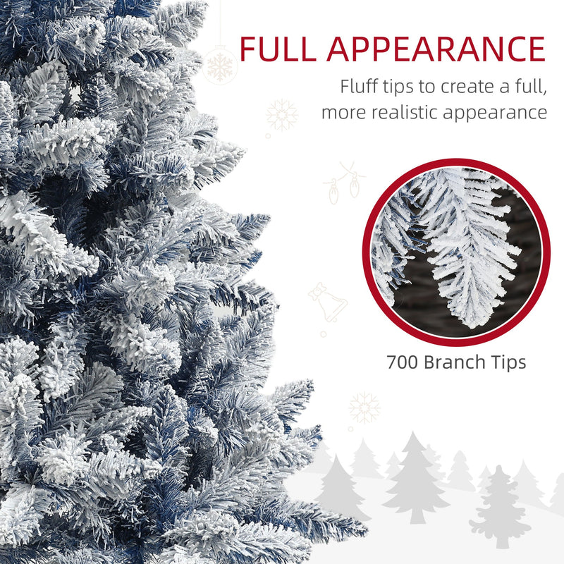 Close-up of frosted branches with a 700 branch tips callout