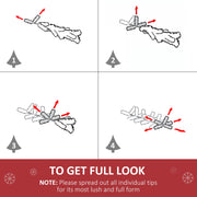 Four-step diagram showing how to spread out the branch tips for a full look