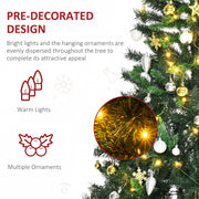 Pre-decorated design panel showing warm lights and ornaments spread through the branches