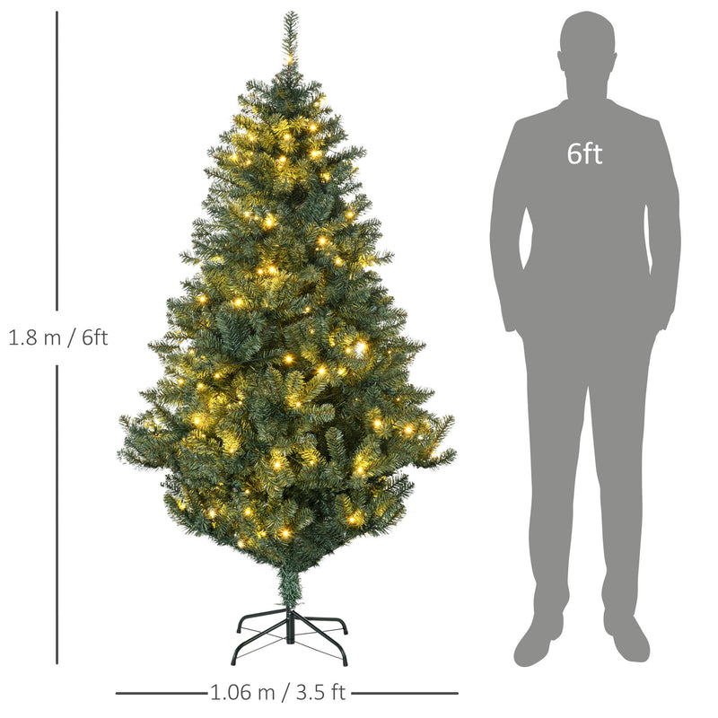Size diagram showing the tree at 1.8 m (6ft) high and 1.06 m wide beside a 6ft silhouette
