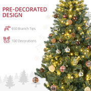 Close-up of baubles and ornaments on the branches with 650 branch tips and 100 decorations noted
