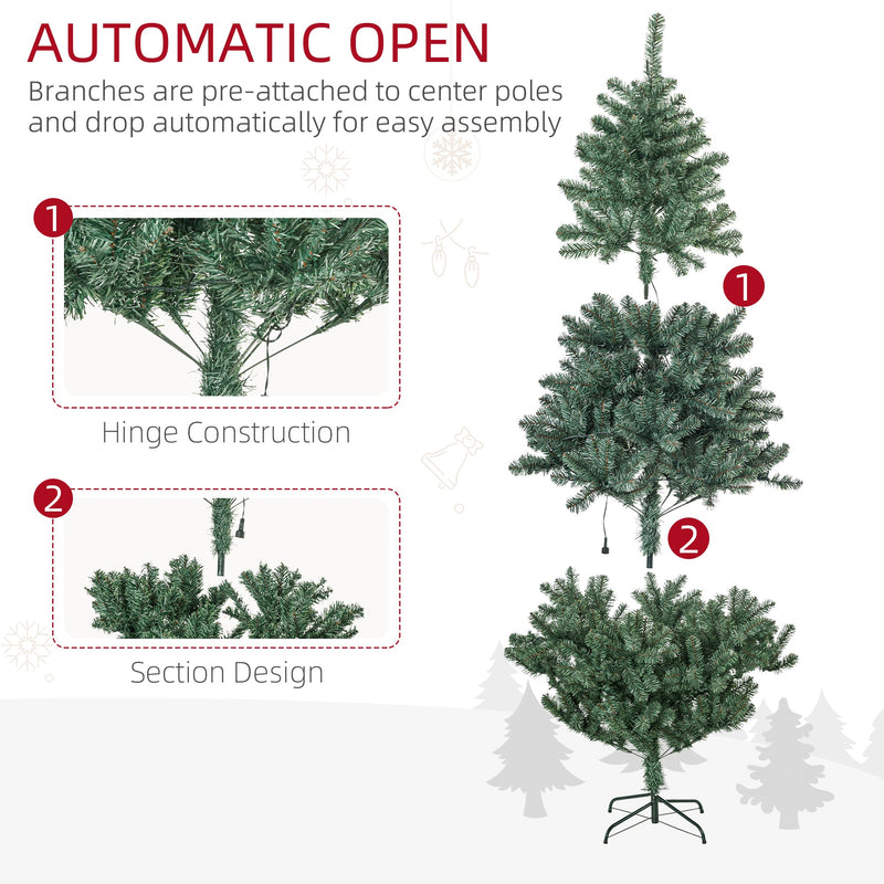 Automatic open diagram showing the hinge construction and three-section tree design