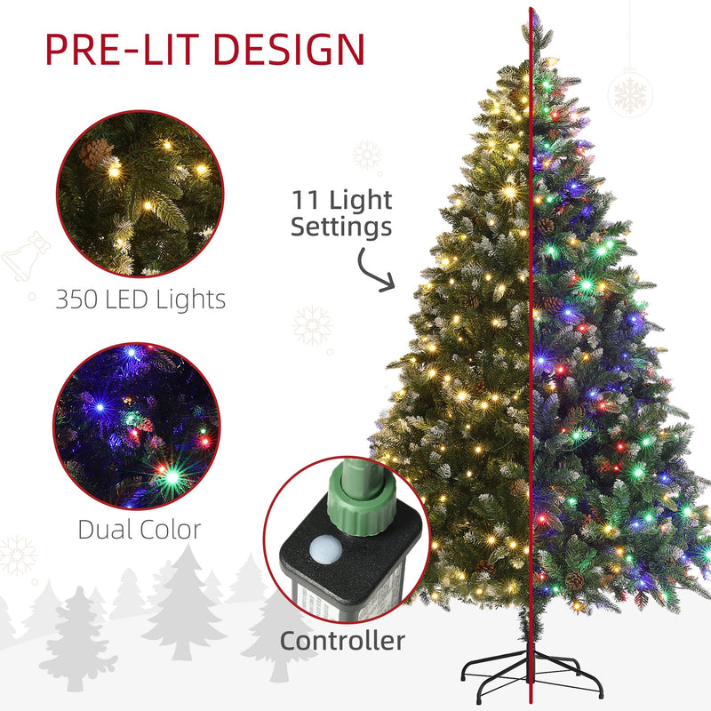 Pre-lit design panel showing 350 LED lights, dual colour lighting, 11 light settings and the controller
