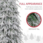 Close-up of flocked branches with a 600 branch tips callout