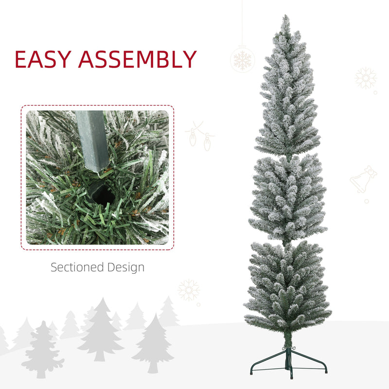 Easy assembly graphic showing the sectioned trunk design and the tree in separate sections
