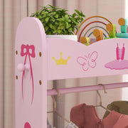 Kids Clothes Rail with Storage Shelves for Ages 3-8 Pink by AIYAPLAY