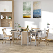 Oak and White Drop Leaf Dining Table with Storage Shelves Ideal for Small Spaces