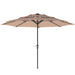 Khaki 3 Tier Garden Parasol with Solar LED Lights UPF 30 Tilt and Crank Handle by Outsunny