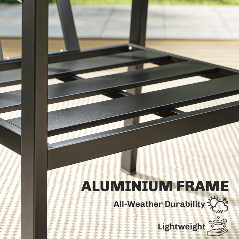 Garden Sofa Set for 4 with Cushions and Lightweight Aluminium Frame Black and Grey Outsunny