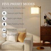 LED Floor Lamp with Remote Control for Living Room Ambient Light Gold Tone AOSOM