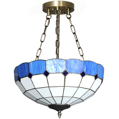 Vintage Ceiling Light with 3 E27 Bulb Holders Ideal for Living Rooms Semi Flush Mount Brown Homcom