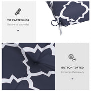 Blue 4 Piece Garden Chair Cushion Set With Ties For Indoor Or Outdoor Comfort