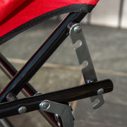 Red Foldable Sun Lounger with Pillow and Reading Hole for Garden or Beach Relaxation