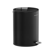 6L ink black bathroom bin with soft-close lid, front view