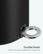 Dimensions overview of the 6L ink black bathroom bin