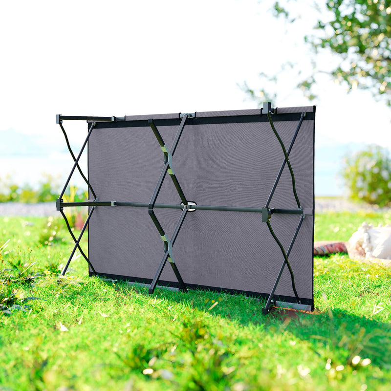 Double Folding Camping Bed for Two Adults Raised Off Ground Grey
