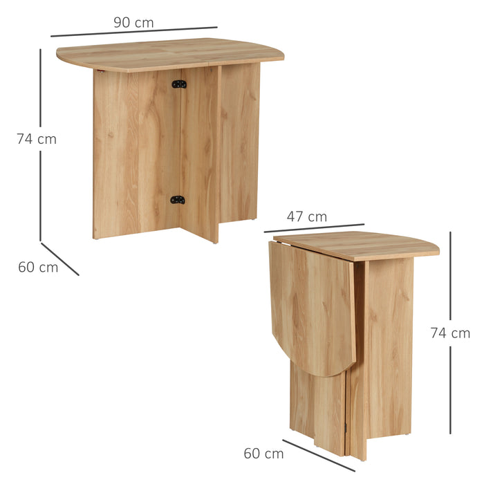 Compact Drop Leaf Dining Table For 2 Wood Effect Space Saving Design by HOMCOM
