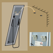 Full Length Black Mirror 150 x 40cm with Adjustable LED Lights by HOMCOM