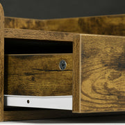 Set of 2 Industrial Style Wall Mounted Bedside Tables with Drawer Ideal for Small Bedrooms Rustic Brown